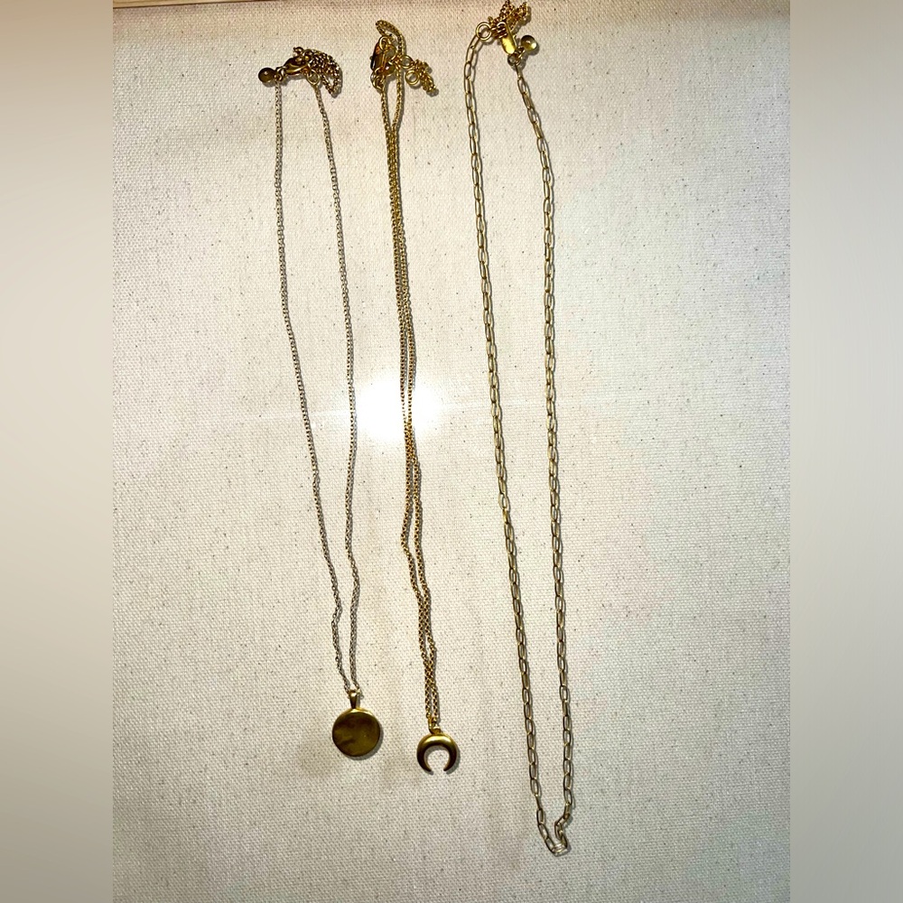 3 Madewell Gold Layering Necklaces